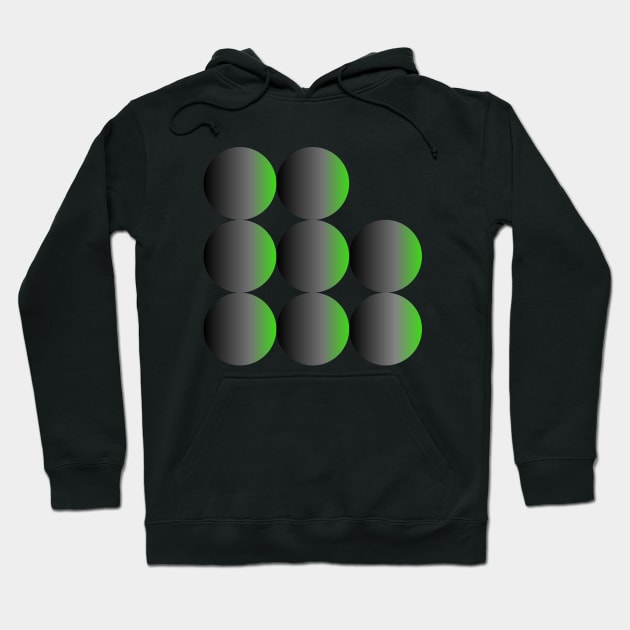 Green Gradient Spheres Hoodie by 1001Kites